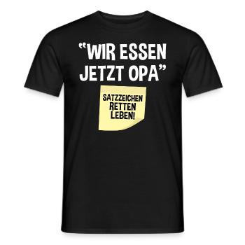 Wir essen jetzt Opa - Männer T-Shirt - Schwarz - Vorne - AI Model Male 178 light (178cm)