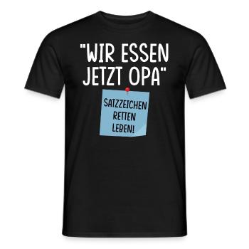 Wir essen jetzt Opa - Männer T-Shirt - Schwarz - Vorne - AI Model Male 178 light (178cm)