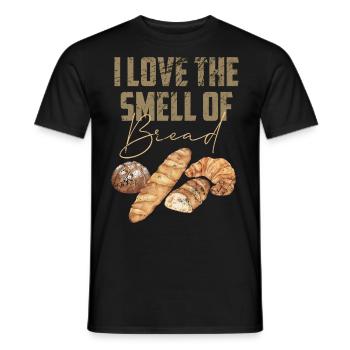 Bread Baking I Love The Smell Of Fresh Bread Lover - Men's T-Shirt - black - Front - AI Model Male 178 light (178cm)