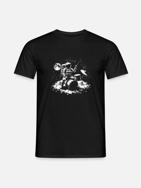 Astronaut plays his drums - Men's T-Shirt - black