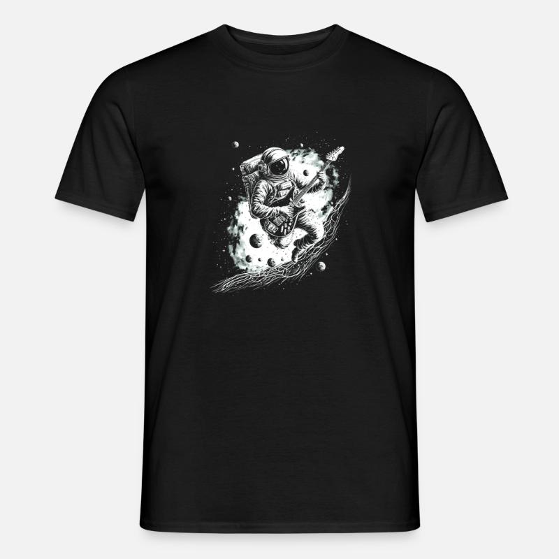 Astronaut Guitar Player - Männer T-Shirt - Schwarz