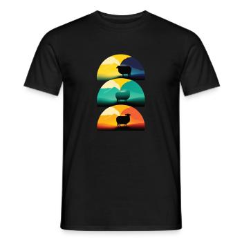 Sheep love sunset - Men's T-Shirt - black - Front - AI Model Male 178 light (178cm)