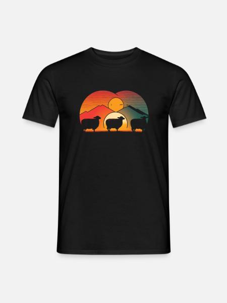 Sheep love the sunset - Men's T-Shirt - black