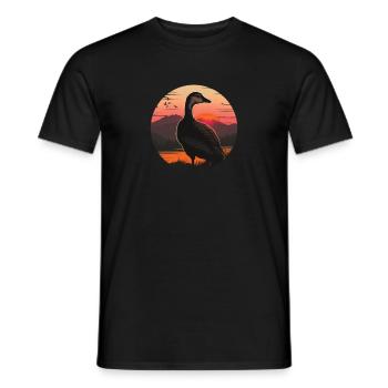 Goose sunset - Men's T-Shirt - black - Front - AI Model Male 178 light (178cm)