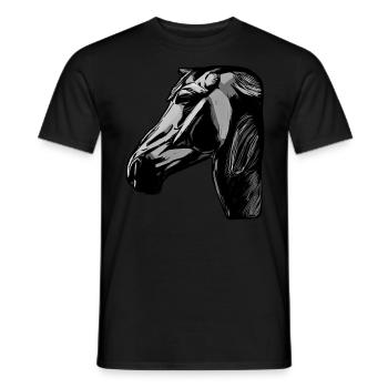 Pferd Tier Motiv - Männer T-Shirt - Schwarz - Vorne - AI Model Male 178 light (178cm)