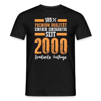 2000 23 Jahre Geburtstag - Männer T-Shirt - Schwarz - Vorne - AI Model Male 178 light (178cm)