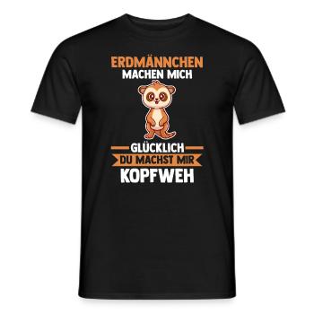 Erdmännchen - Männer T-Shirt - Schwarz - Vorne - AI Model Male 178 light (178cm)