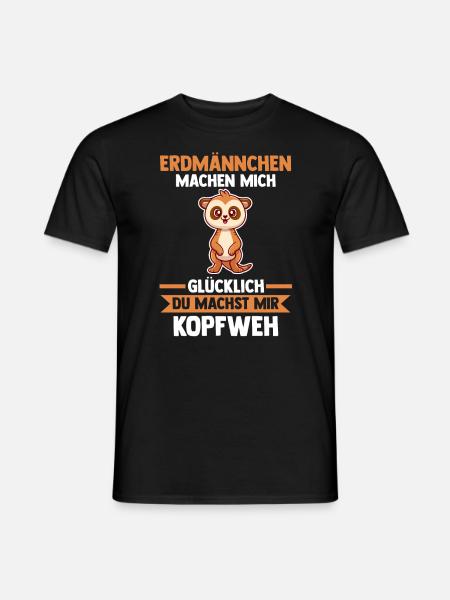 Erdmännchen - Männer T-Shirt - Schwarz