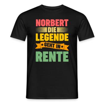 Norbert die Legende geht in Rente - Männer T-Shirt - Schwarz - Vorne - AI Model Male 178 light (178cm)