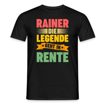 Rainer die Legende geht in Rente - Männer T-Shirt - Schwarz - Vorne - AI Model Male 178 light (178cm)