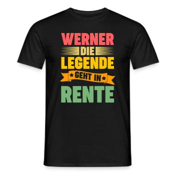 Werner die Legende geht in Rente - Männer T-Shirt - Schwarz - Vorne - AI Model Male 178 light (178cm)