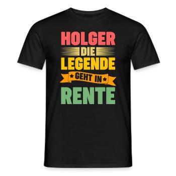 Holger die Legende geht in Rente - Männer T-Shirt - Schwarz - Vorne - AI Model Male 178 light (178cm)