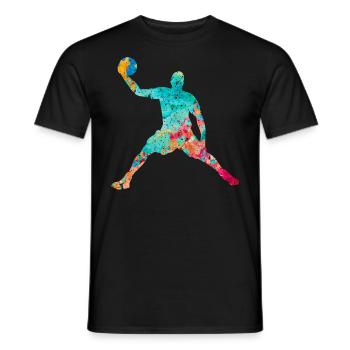 Joueurs de basket-ball - PopArt - T-shirt homme - noir - Devant - AI Model Male 178 light (178cm)