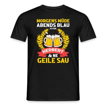 Herbert - Männer T-Shirt - Schwarz - Vorne - AI Model Male 178 light (178cm)