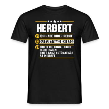 Herbert - Männer T-Shirt - Schwarz - Vorne - AI Model Male 178 light (178cm)