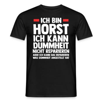 Horst - Männer T-Shirt - Schwarz - Vorne - AI Model Male 178 light (178cm)