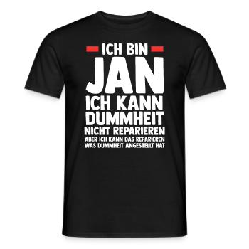 Jan - Männer T-Shirt - Schwarz - Vorne - AI Model Male 178 light (178cm)