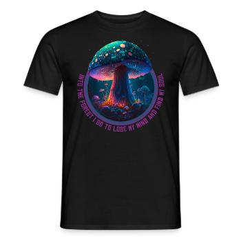Champignons Champignons Cueilleurs de champignons Botanique Nature Forêt - T-shirt homme - noir - Devant - AI Model Male 178 light (178cm)