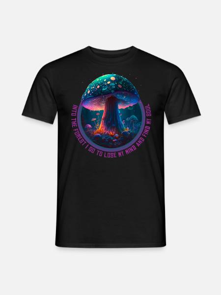 Mushrooms Mushrooms Mushroom Pickers Botany Nature Forest - Men's T-Shirt - black