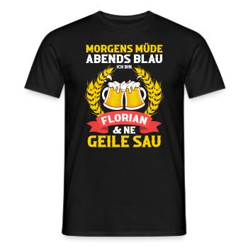 Florian - Männer T-Shirt - Schwarz - Vorne - AI Model Male 178 light (178cm)