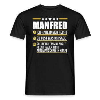 Manfred - T-shirt homme - noir - Devant - AI Model Male 178 light (178cm)