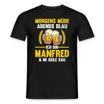 Manfred - Männer T-Shirt - Schwarz - Vorne - AI Model Male 178 light (178cm)