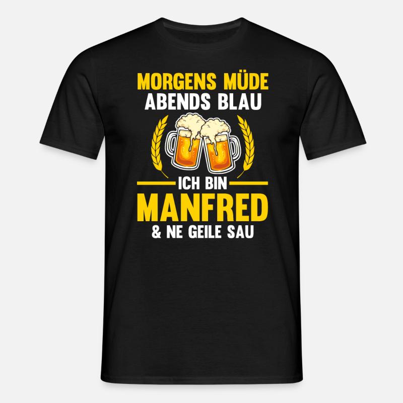 Manfred - Männer T-Shirt - Schwarz