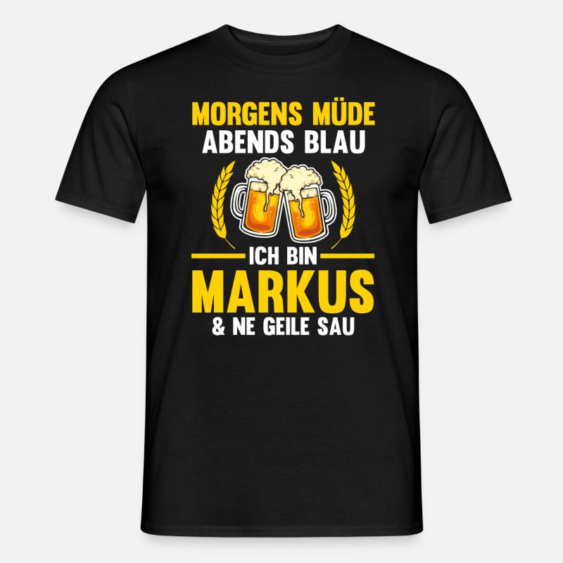 Markus - Männer T-Shirt - Schwarz
