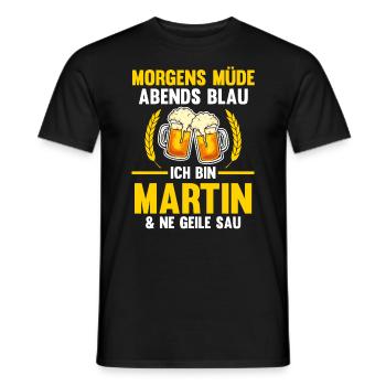 Martin - Männer T-Shirt - Schwarz - Vorne - AI Model Male 178 light (178cm)