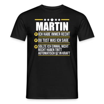 Martin - Men's T-Shirt - black - Front - AI Model Male 178 light (178cm)