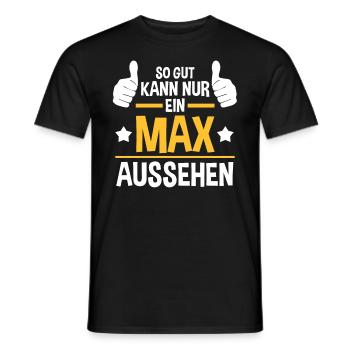 Max - Männer T-Shirt - Schwarz - Vorne - AI Model Male 178 light (178cm)