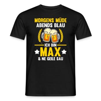 Max - Männer T-Shirt - Schwarz - Vorne - AI Model Male 178 light (178cm)