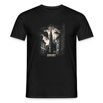 Erfurt - Männer T-Shirt - Schwarz - Vorne - AI Model Male 178 light (178cm)