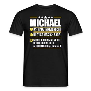 Michael - Männer T-Shirt - Schwarz - Vorne - AI Model Male 178 light (178cm)
