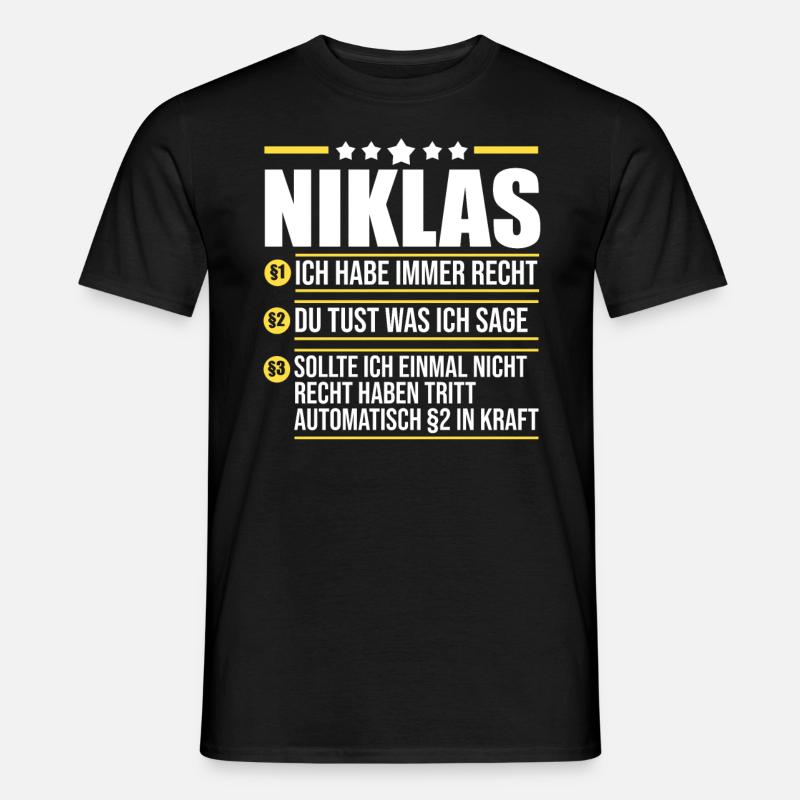 Niklas - Männer T-Shirt - Schwarz