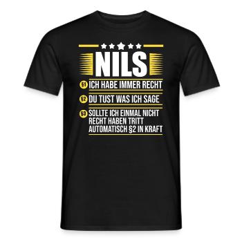 Nils - Männer T-Shirt - Schwarz - Vorne - AI Model Male 178 light (178cm)