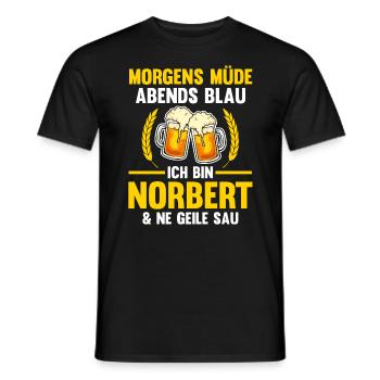Norbert - Männer T-Shirt - Schwarz - Vorne - AI Model Male 178 light (178cm)