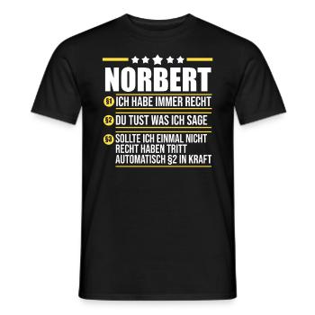 Norbert - Männer T-Shirt - Schwarz - Vorne - AI Model Male 178 light (178cm)