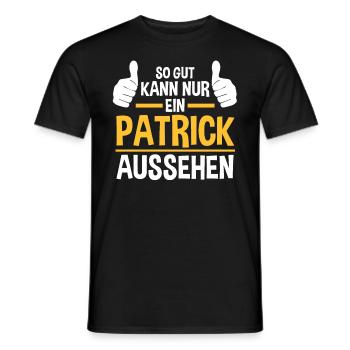 Patrick - Männer T-Shirt - Schwarz - Vorne - AI Model Male 178 light (178cm)