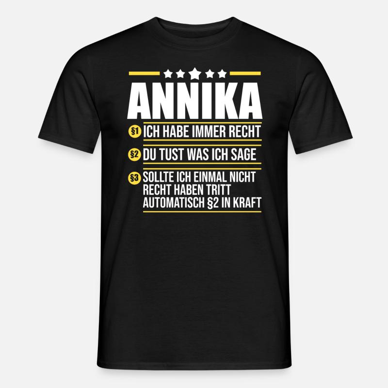 Annika - Männer T-Shirt - Schwarz