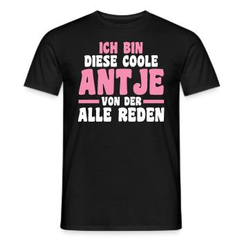 Antje - Männer T-Shirt - Schwarz - Vorne - AI Model Male 178 light (178cm)