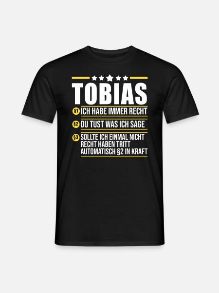 Tobias - Männer T-Shirt - Schwarz