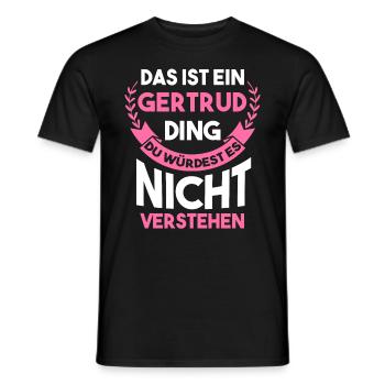 Gertrud - Männer T-Shirt - Schwarz - Vorne - AI Model Male 178 light (178cm)