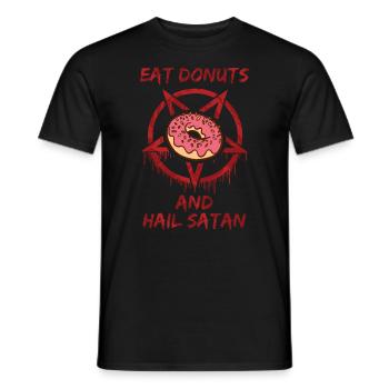 Mangez des beignets et saluez Satan - T-shirt homme - noir - Devant - AI Model Male 178 light (178cm)