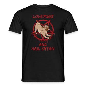 Aimez les carlins et saluez Satan - T-shirt homme - noir - Devant - AI Model Male 178 light (178cm)