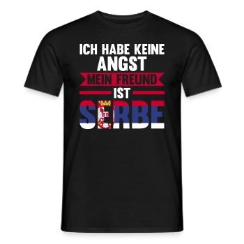 Ich habe keine Angst mein Freund ist Serbe - Männer T-Shirt - Schwarz - Vorne - AI Model Male 178 light (178cm)
