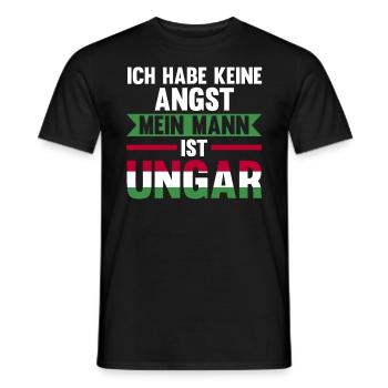 Ich habe keine Angst mein Mann ist Ungar - Männer T-Shirt - Schwarz - Vorne - AI Model Male 178 light (178cm)