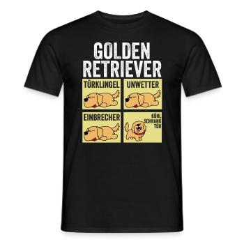 Hund Golden Retriever - Männer T-Shirt - Schwarz - Vorne - AI Model Male 178 light (178cm)
