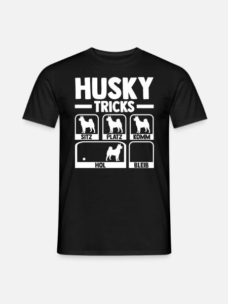 Hund Husky - Männer T-Shirt - Schwarz