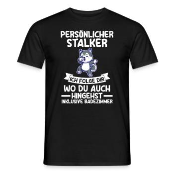 Hund Husky - Männer T-Shirt - Schwarz - Vorne - AI Model Male 178 light (178cm)